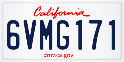 CA license plate 6VMG171