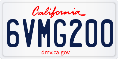 CA license plate 6VMG200