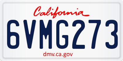 CA license plate 6VMG273
