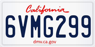 CA license plate 6VMG299