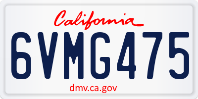 CA license plate 6VMG475