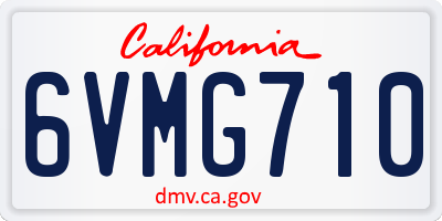 CA license plate 6VMG710
