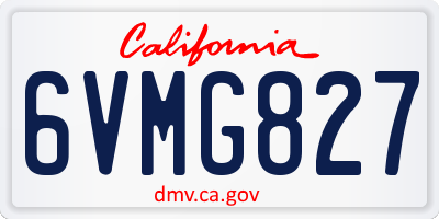 CA license plate 6VMG827