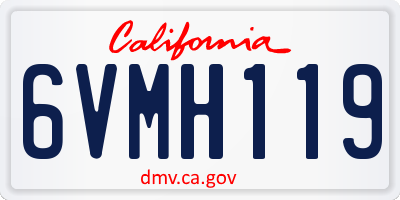 CA license plate 6VMH119