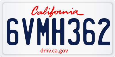 CA license plate 6VMH362