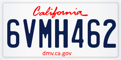 CA license plate 6VMH462