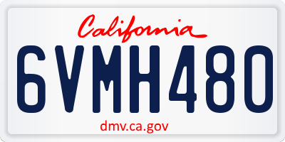 CA license plate 6VMH480