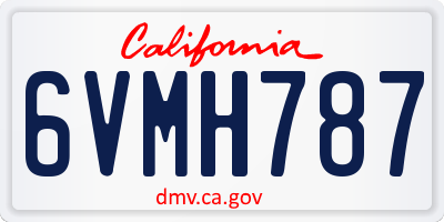CA license plate 6VMH787