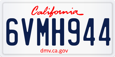 CA license plate 6VMH944