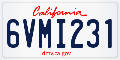 CA license plate 6VMI231