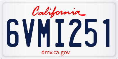 CA license plate 6VMI251