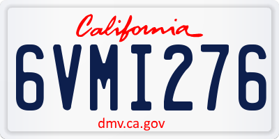 CA license plate 6VMI276