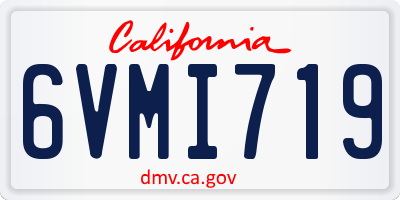 CA license plate 6VMI719
