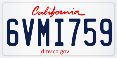 CA license plate 6VMI759
