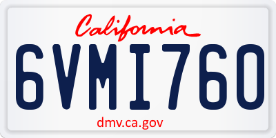 CA license plate 6VMI760