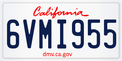 CA license plate 6VMI955