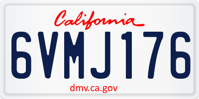 CA license plate 6VMJ176