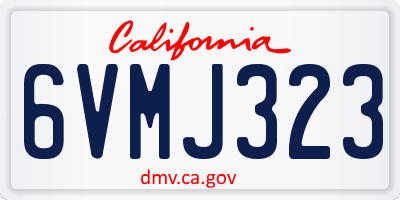 CA license plate 6VMJ323