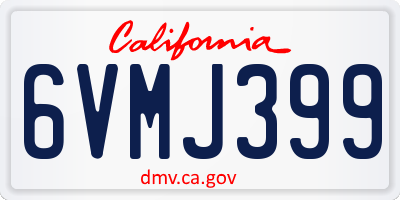 CA license plate 6VMJ399