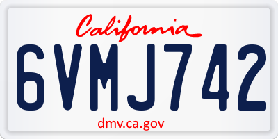 CA license plate 6VMJ742