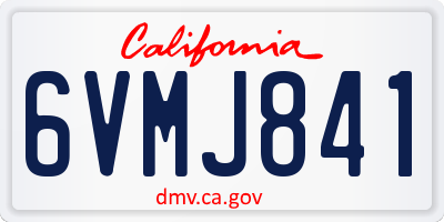 CA license plate 6VMJ841