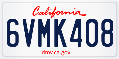 CA license plate 6VMK408