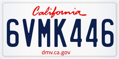 CA license plate 6VMK446