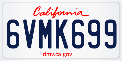 CA license plate 6VMK699