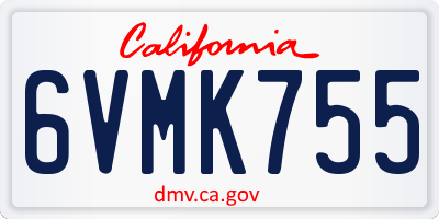 CA license plate 6VMK755