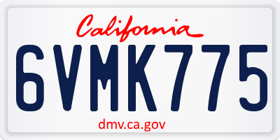 CA license plate 6VMK775