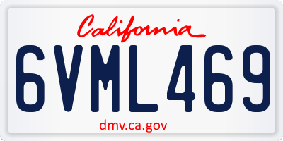 CA license plate 6VML469