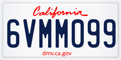 CA license plate 6VMM099