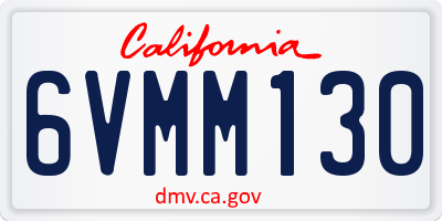 CA license plate 6VMM130