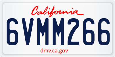 CA license plate 6VMM266