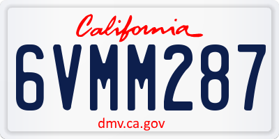 CA license plate 6VMM287
