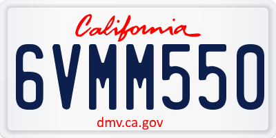 CA license plate 6VMM550