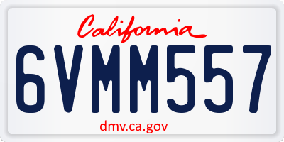 CA license plate 6VMM557