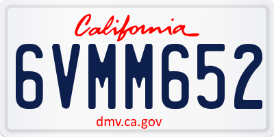 CA license plate 6VMM652