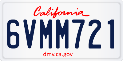 CA license plate 6VMM721