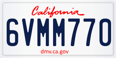 CA license plate 6VMM770