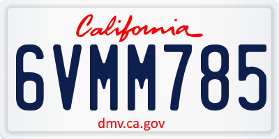 CA license plate 6VMM785