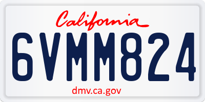 CA license plate 6VMM824