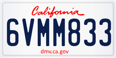 CA license plate 6VMM833