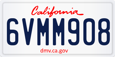 CA license plate 6VMM908