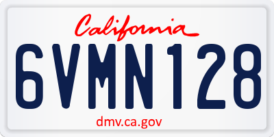 CA license plate 6VMN128