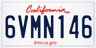 CA license plate 6VMN146