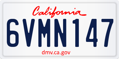 CA license plate 6VMN147