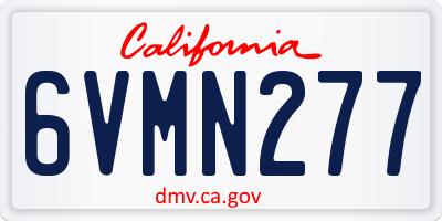 CA license plate 6VMN277