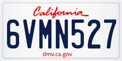 CA license plate 6VMN527
