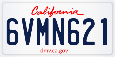 CA license plate 6VMN621